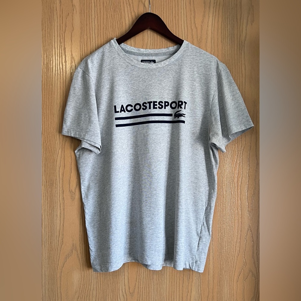 Lacoste Sport | Men’s XL | Gray Graphic T Shirt | Lightweight Emblem